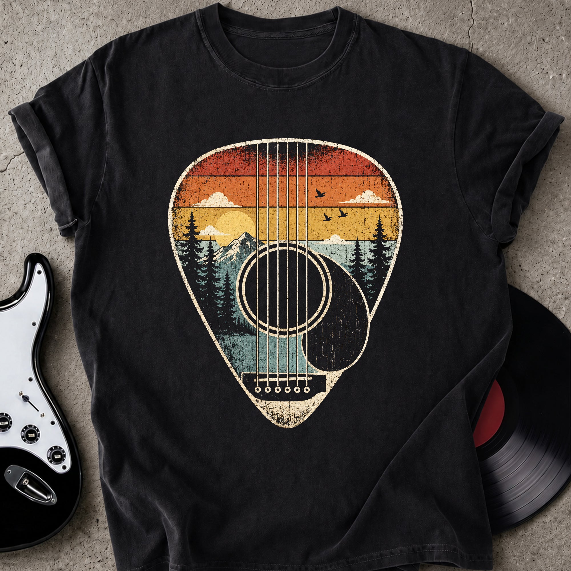 Sunset Guitar Pick T-shirt
