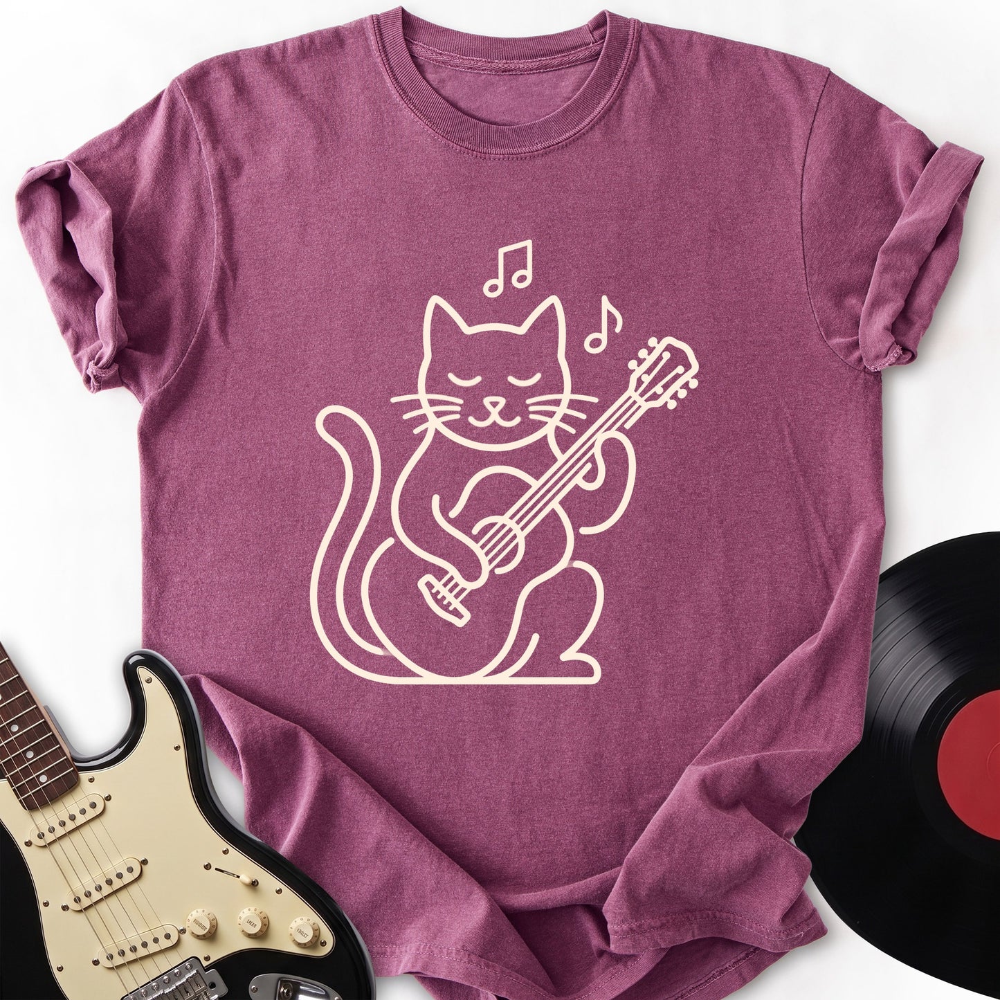 Simple Cat Guitar T-shirt