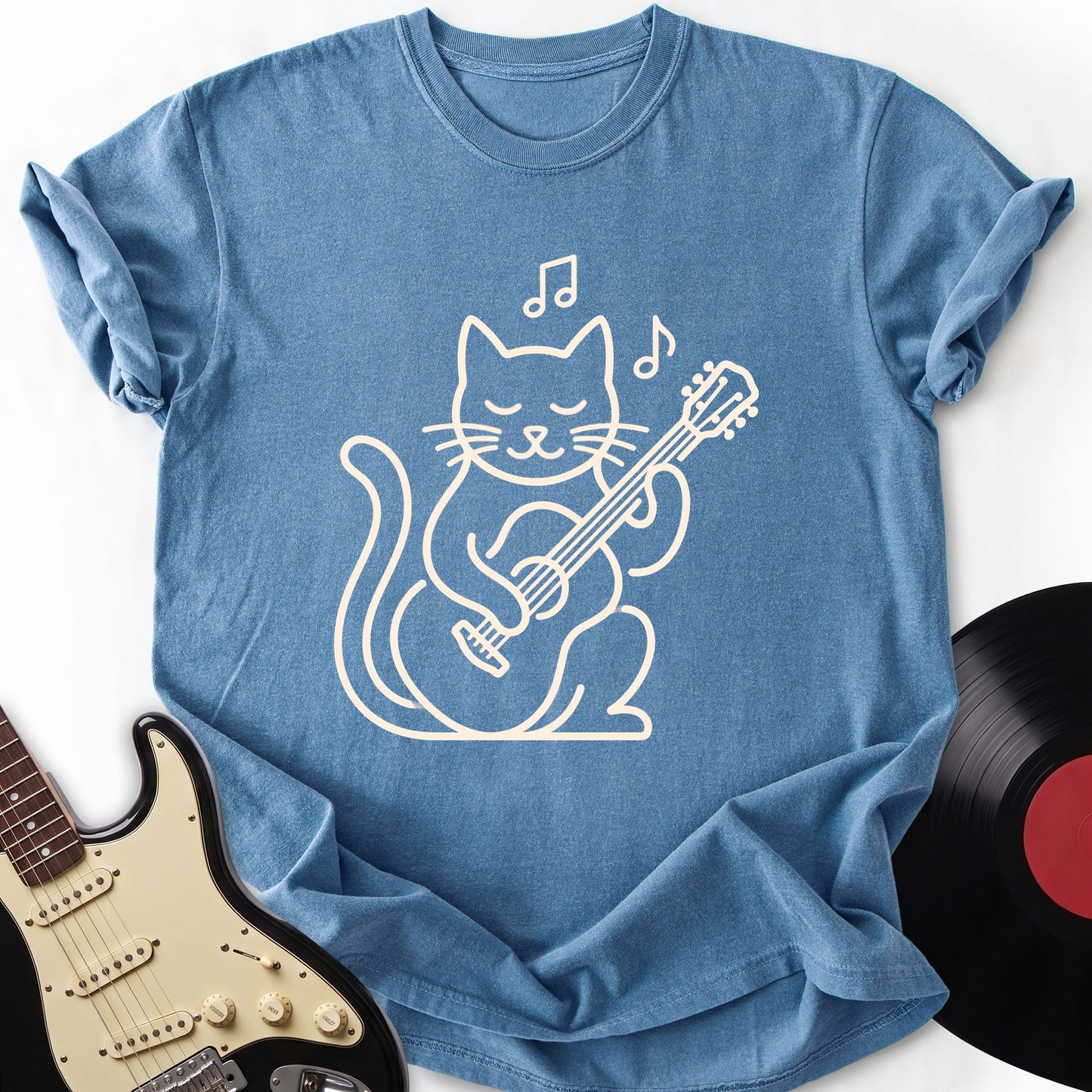 Simple Cat Guitar T-shirt