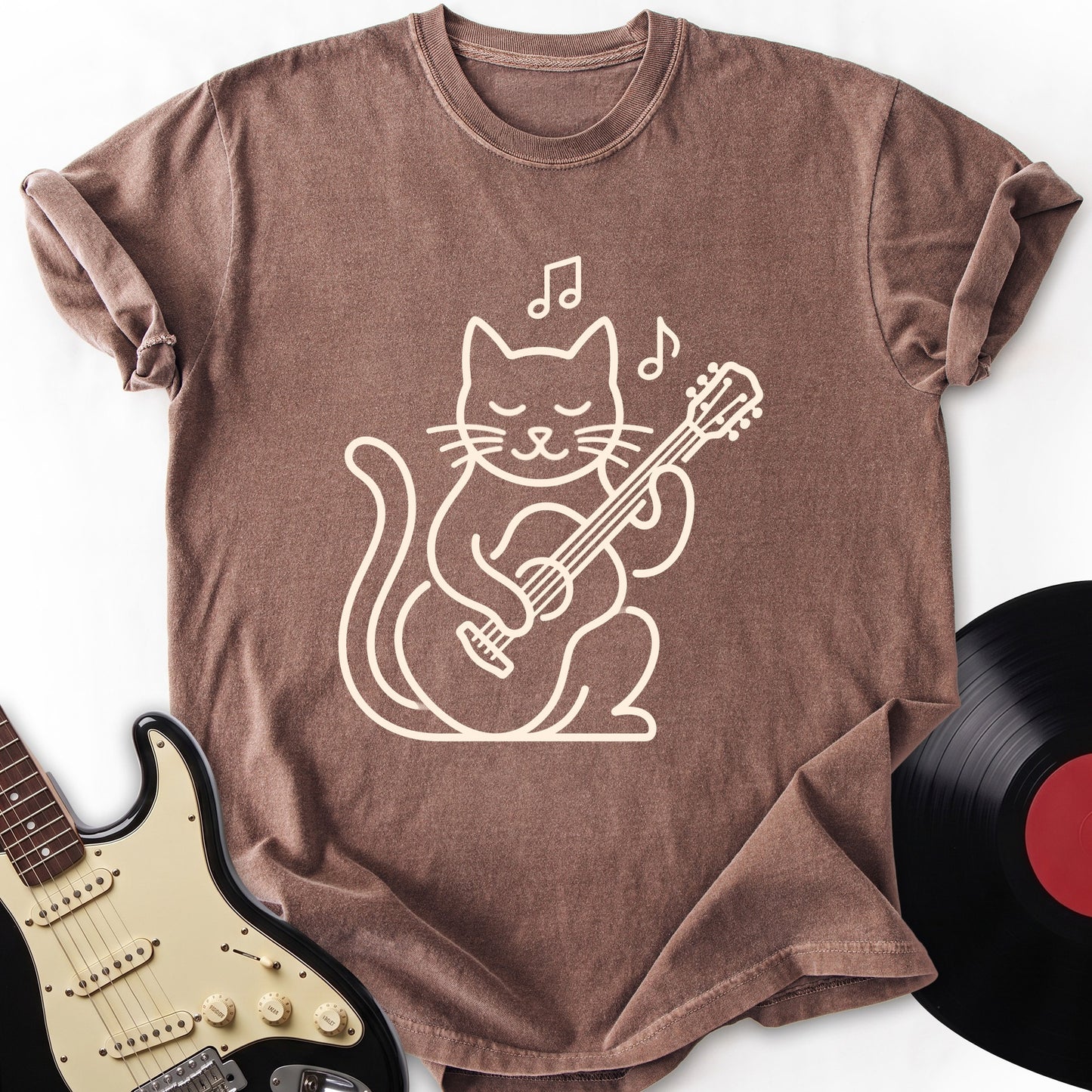 Simple Cat Guitar T-shirt