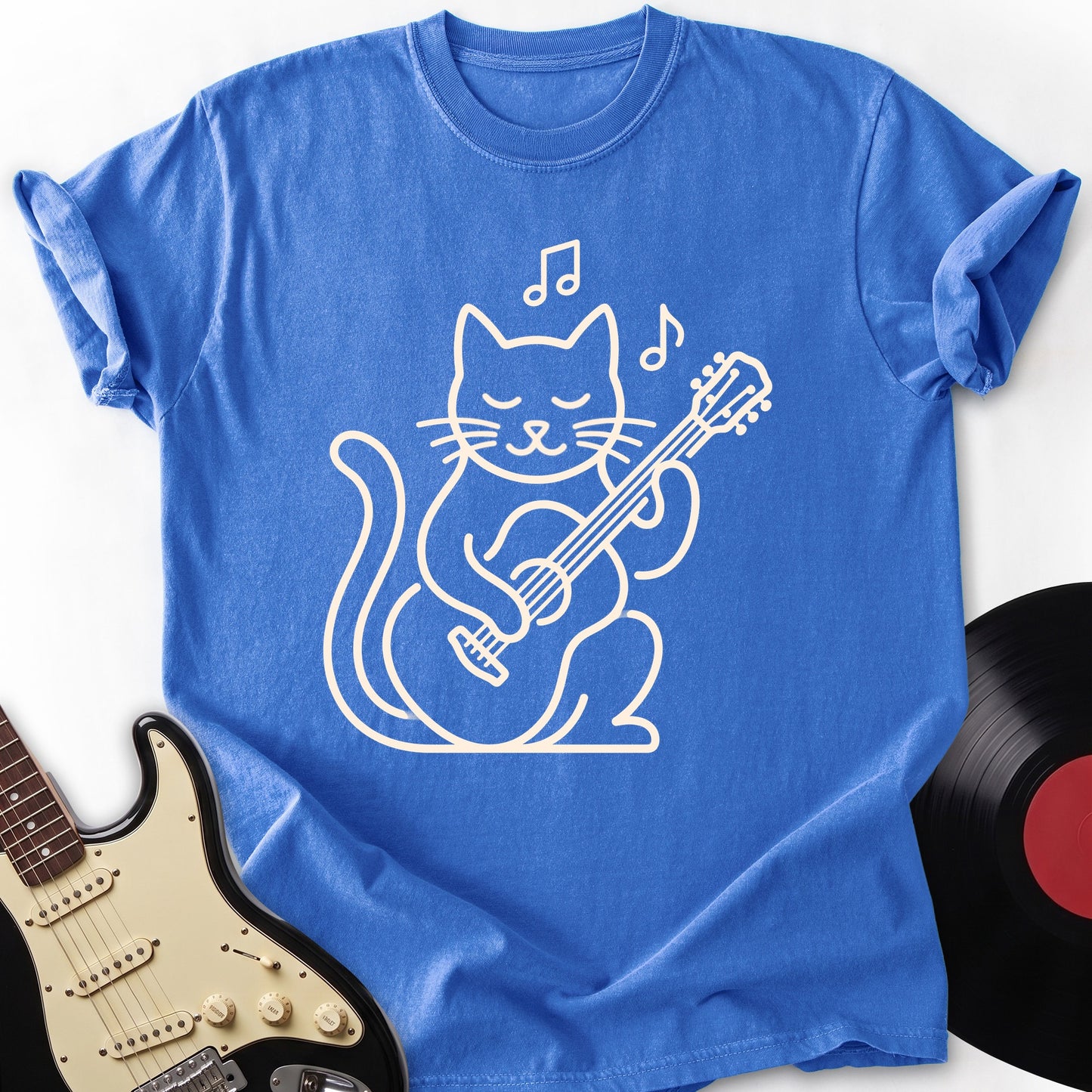 Simple Cat Guitar T-shirt