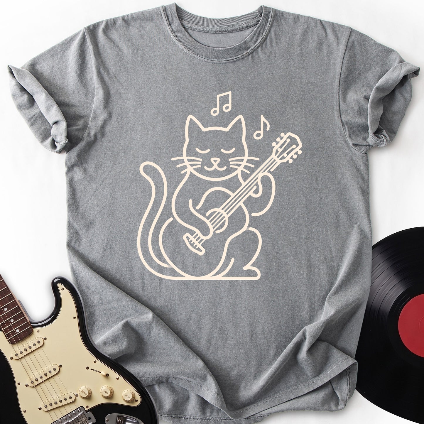 Simple Cat Guitar T-shirt