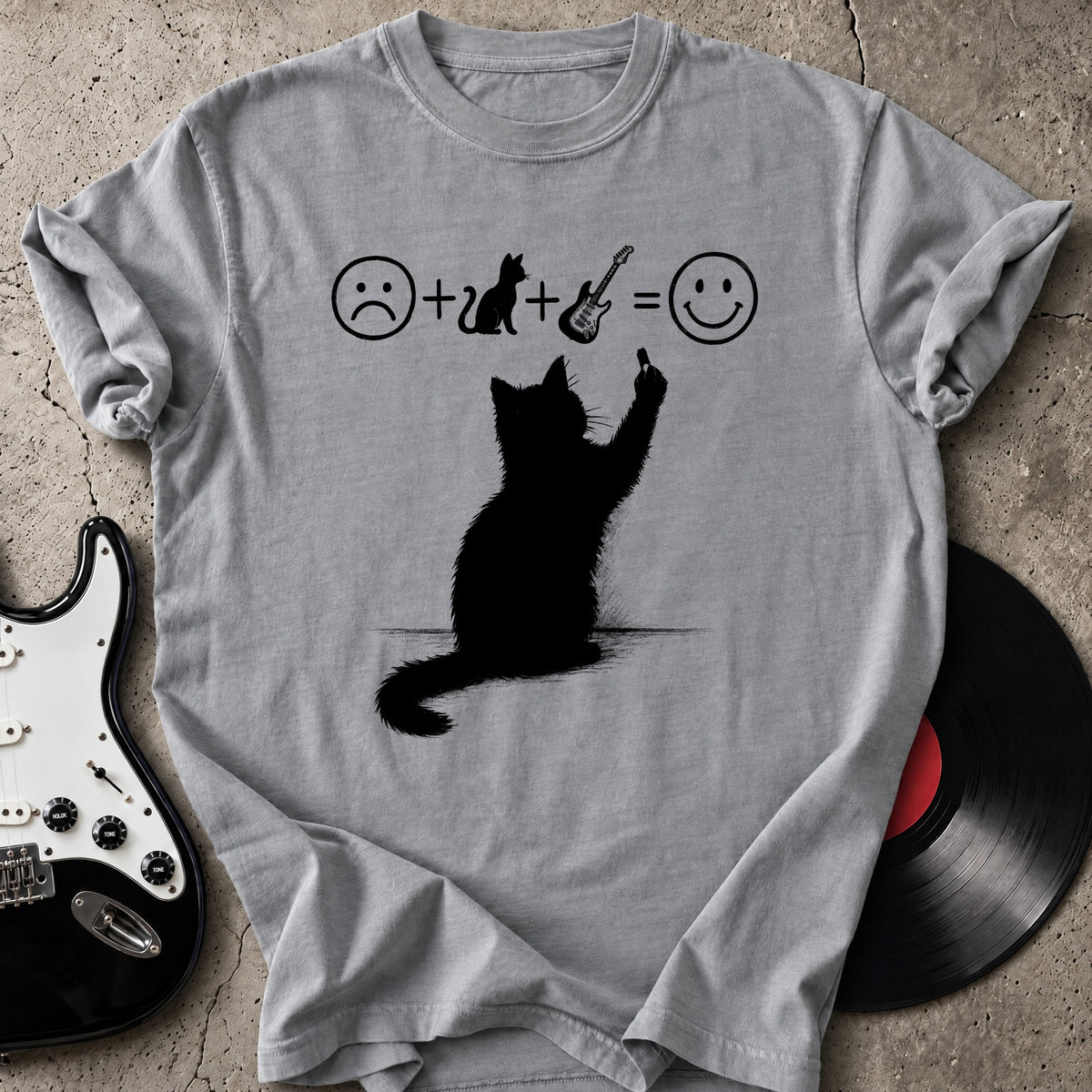 Cat Guitar Happiness T-Shirt