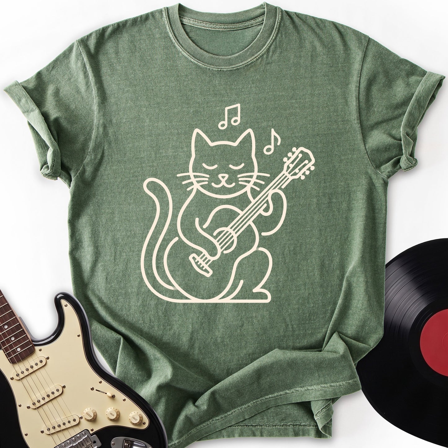 Simple Cat Guitar T-shirt