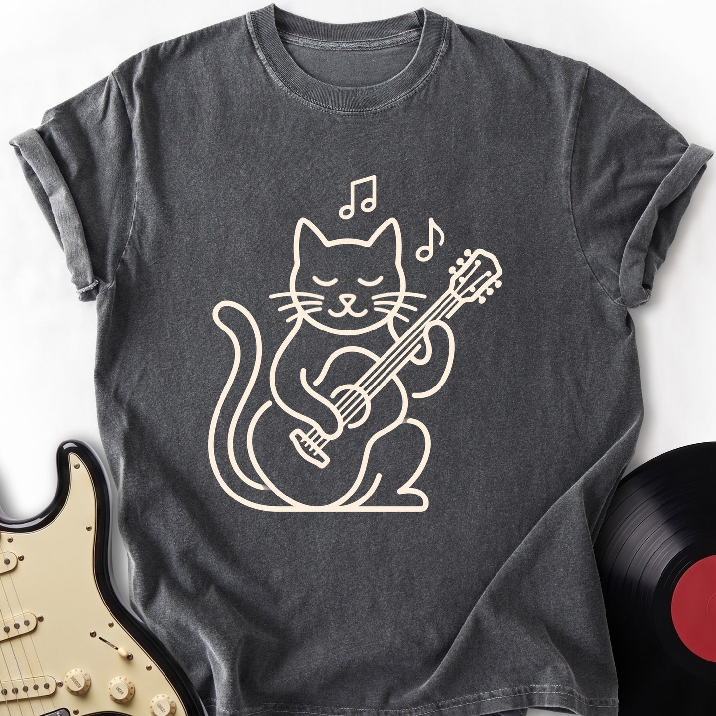 Simple Cat Guitar T-shirt