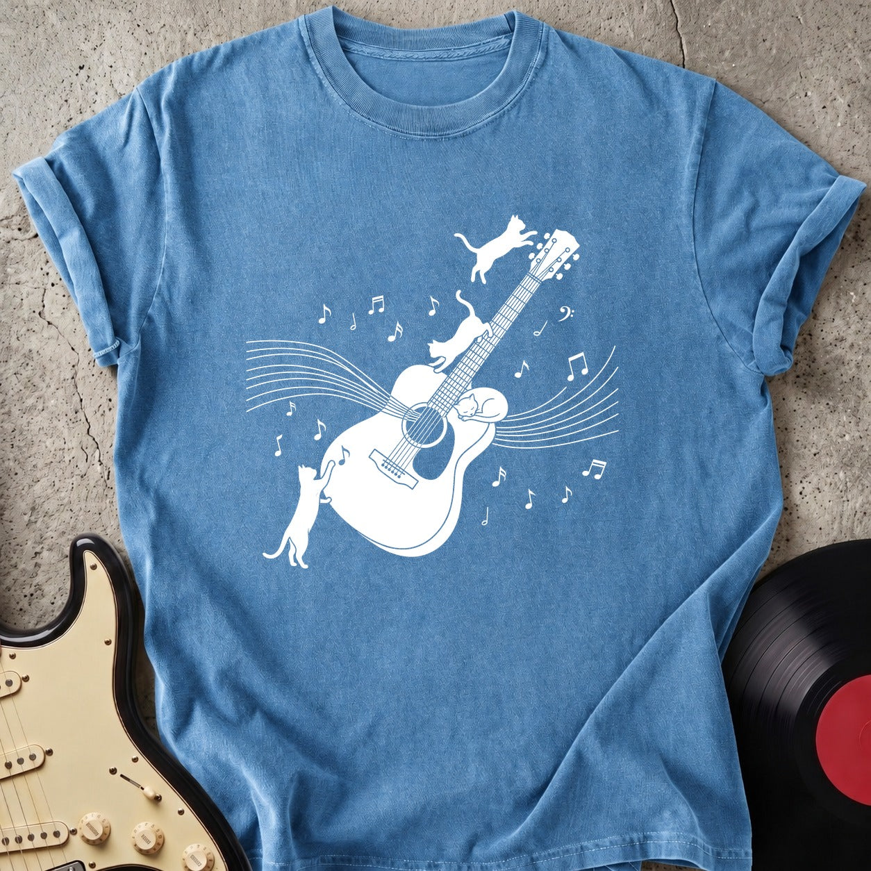 Cat & Guitar T-shirt