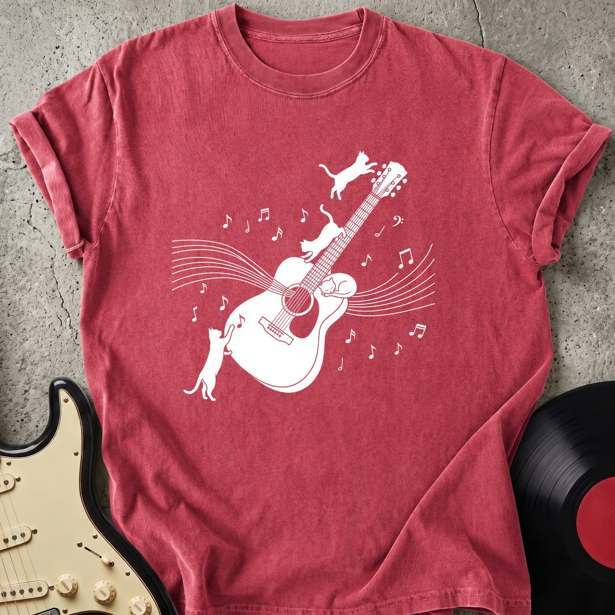 Cat & Guitar T-shirt