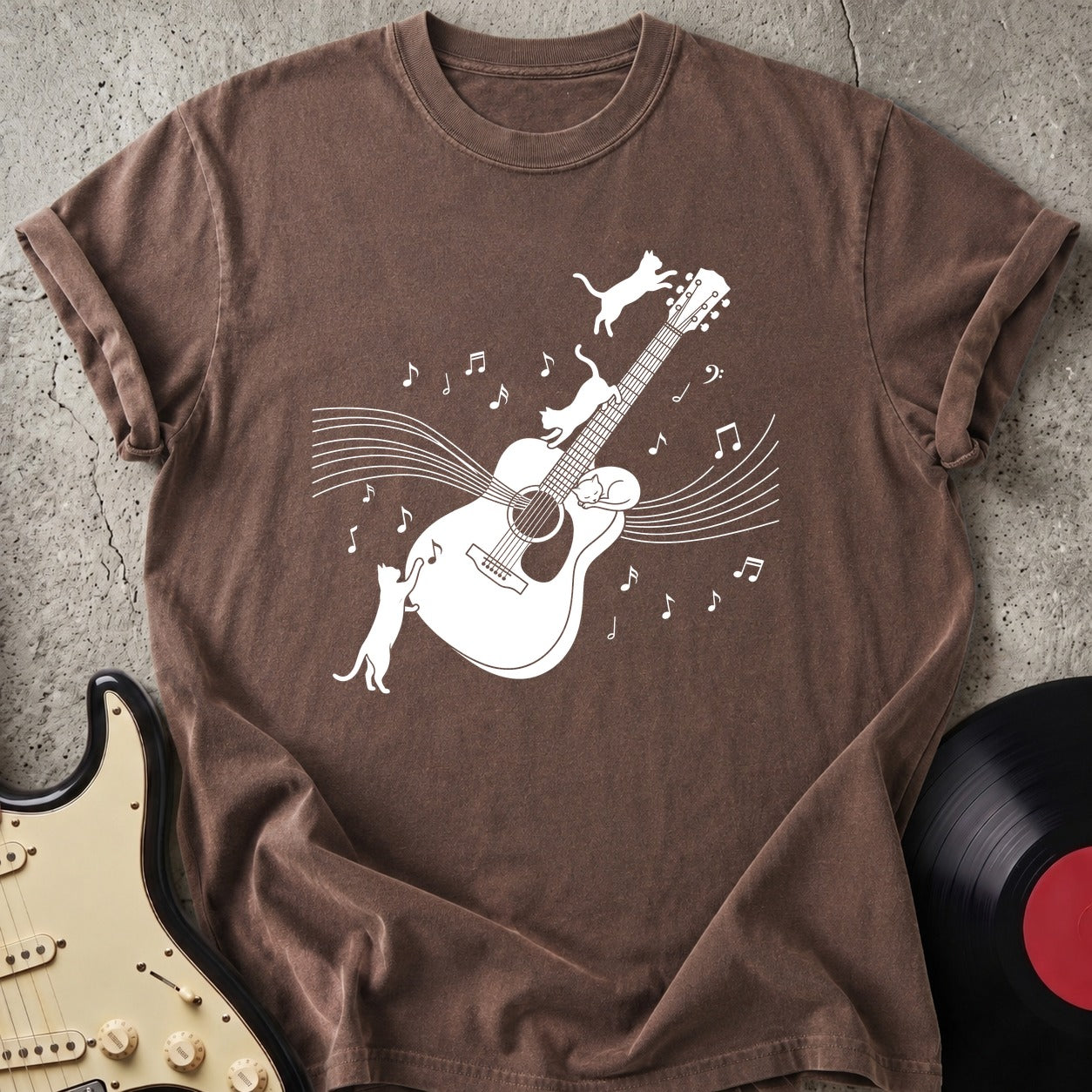 Cat & Guitar T-shirt