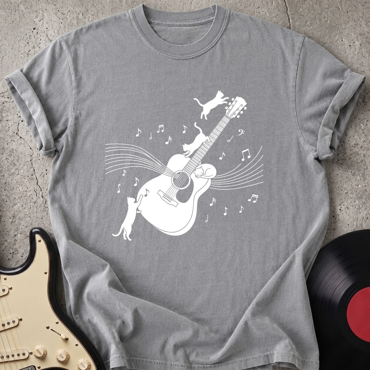 Cat & Guitar T-shirt