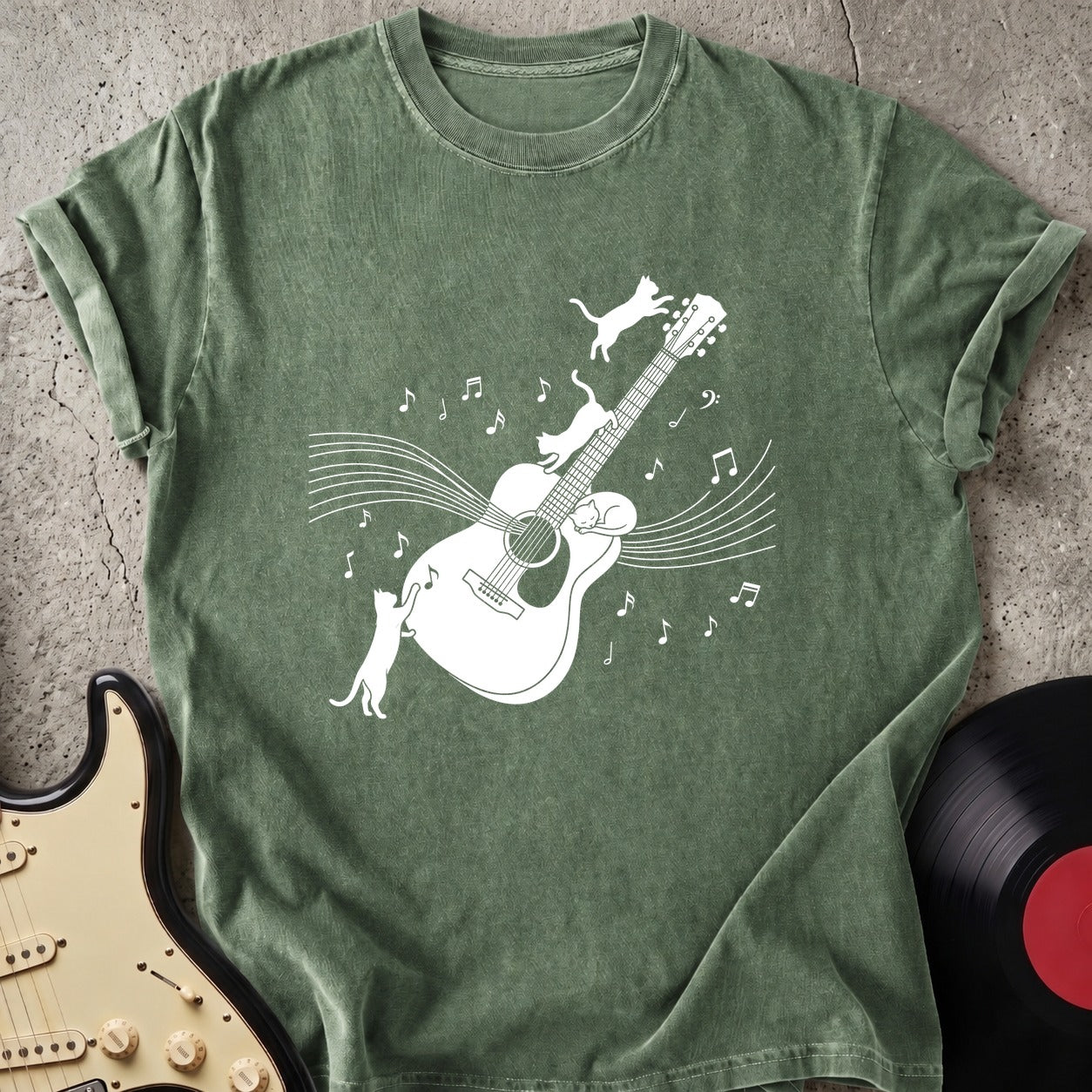 Cat & Guitar T-shirt