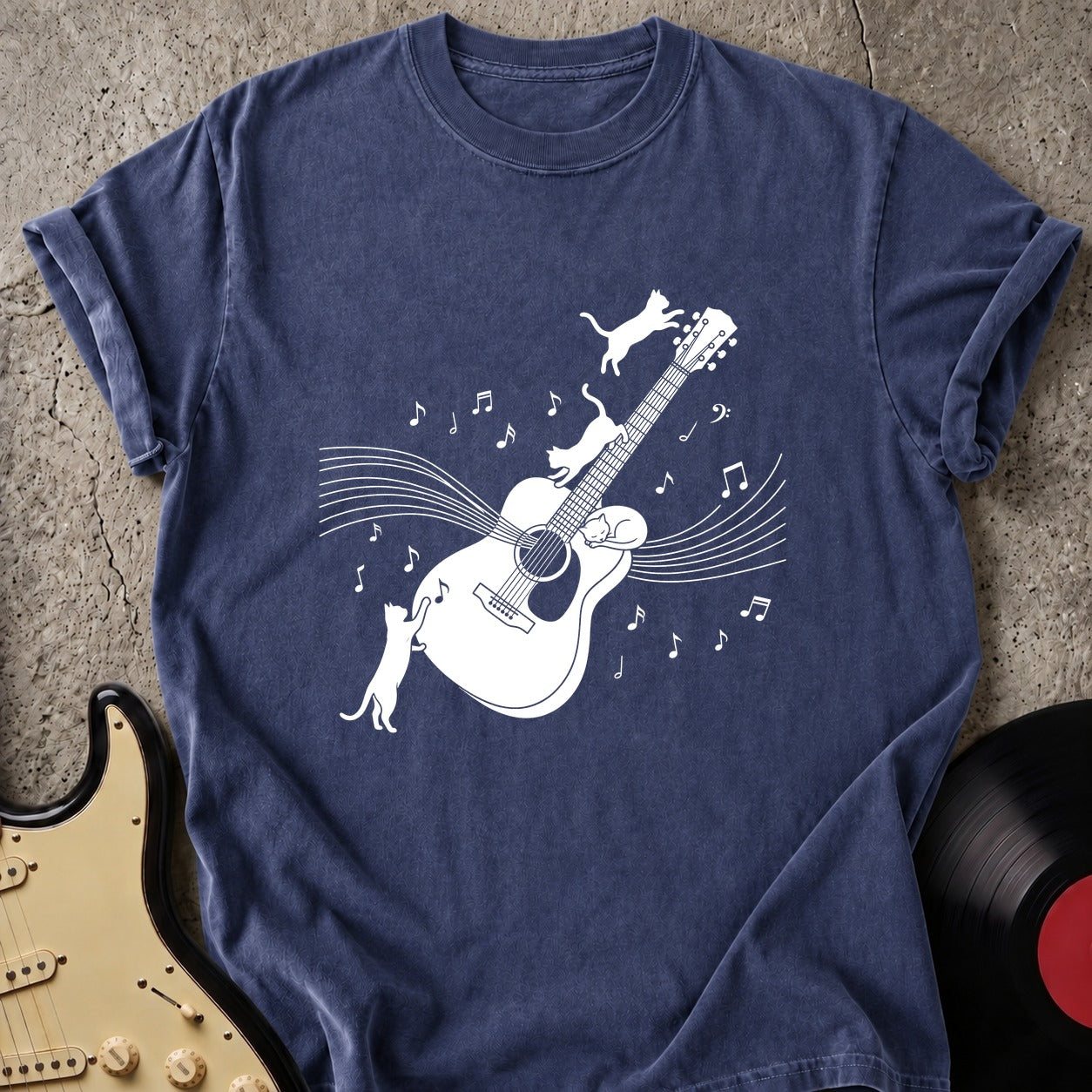 Cat & Guitar T-shirt