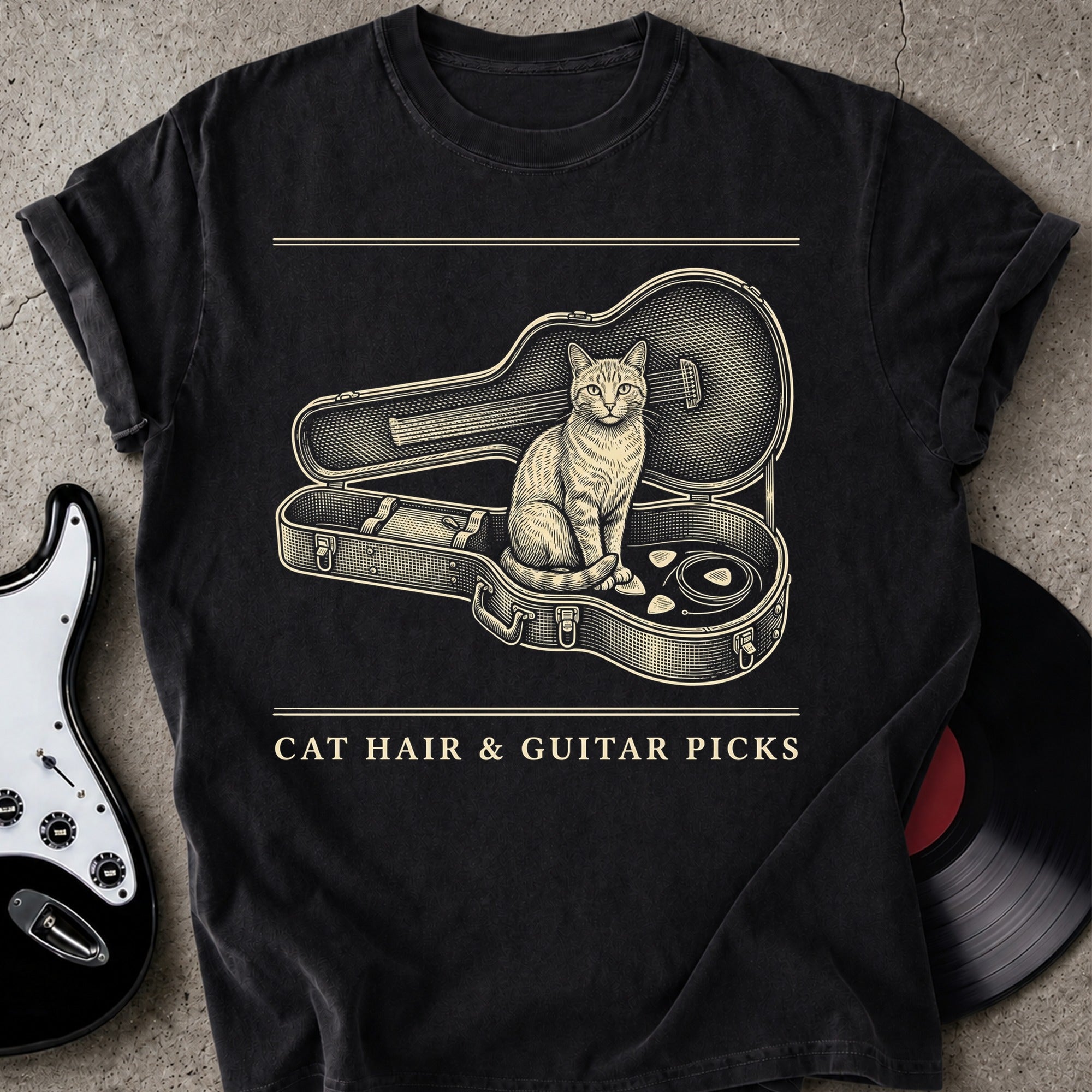 Cat Hair Guitar Picks T-shirt