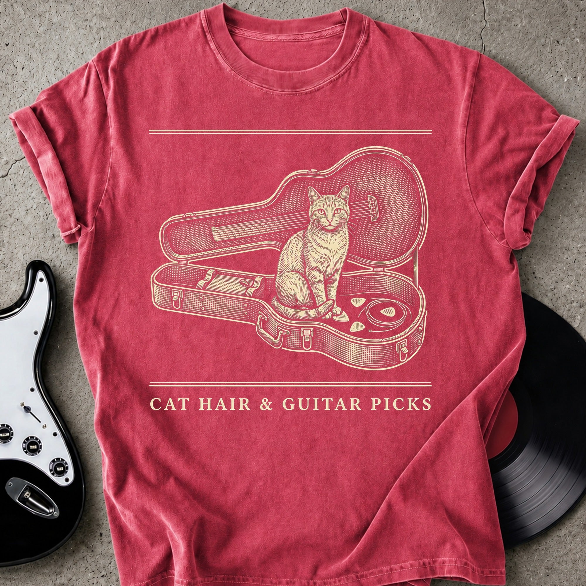 Cat Hair Guitar Picks T-shirt