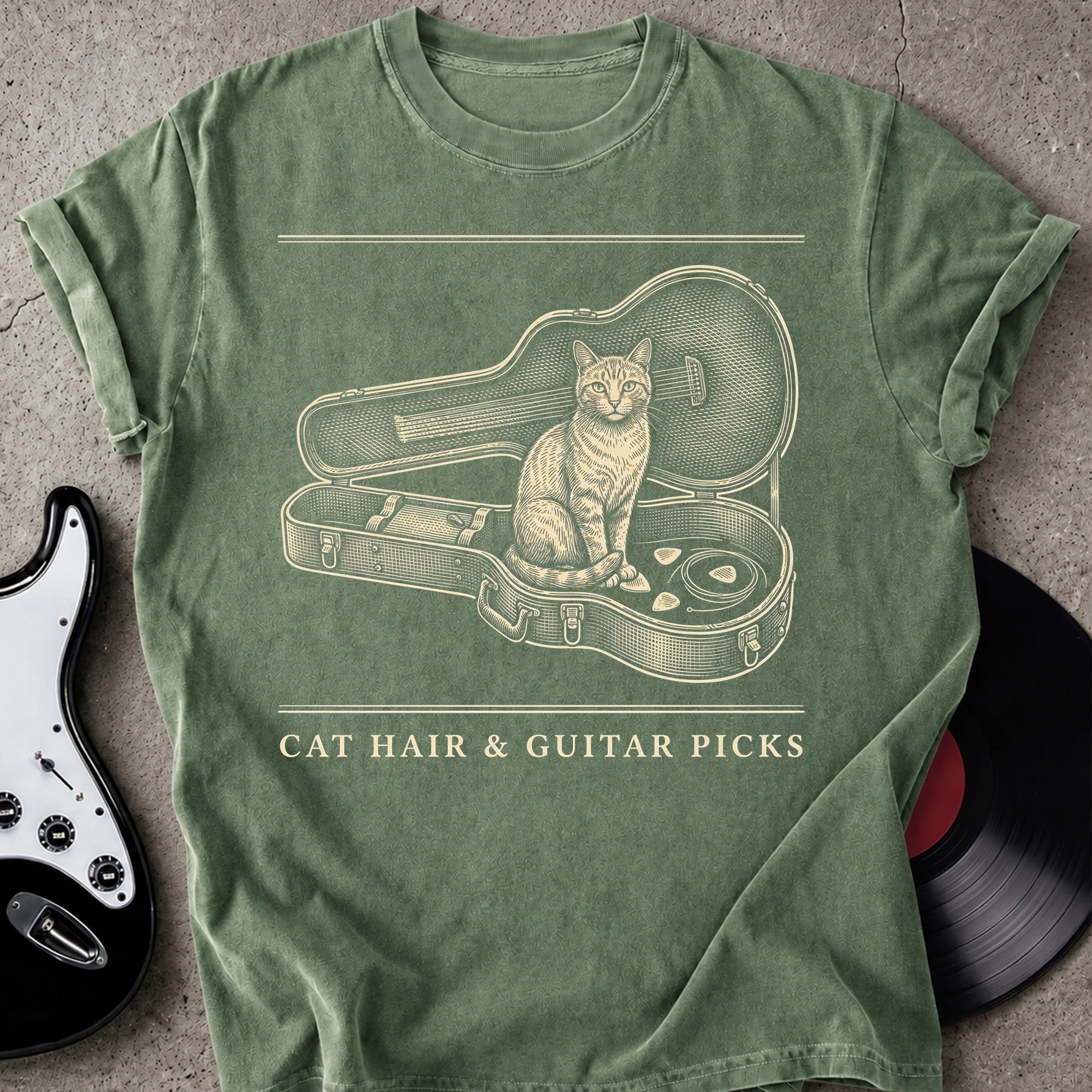 Cat Hair Guitar Picks T-shirt