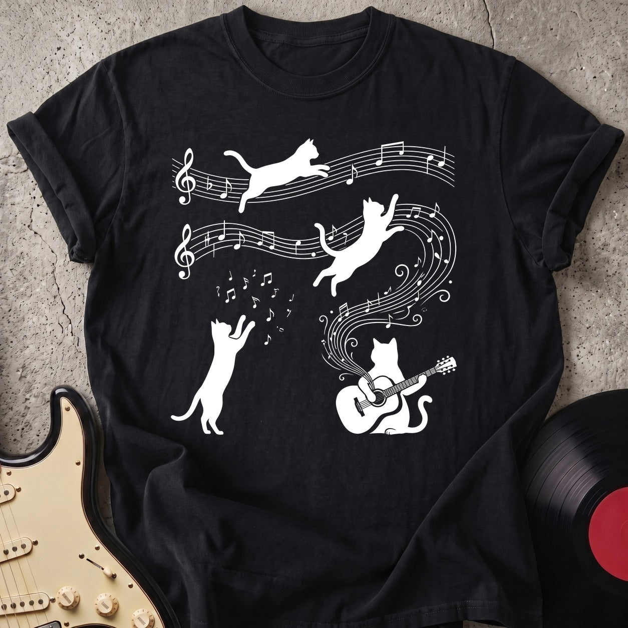 Cat Playing Guitar T-shirt