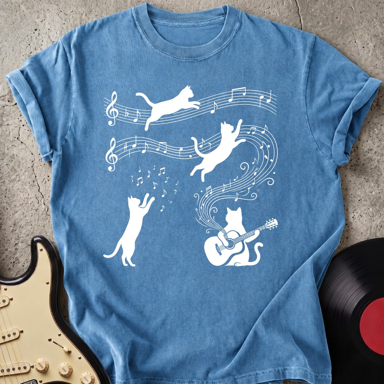 Cat Playing Guitar T-shirt