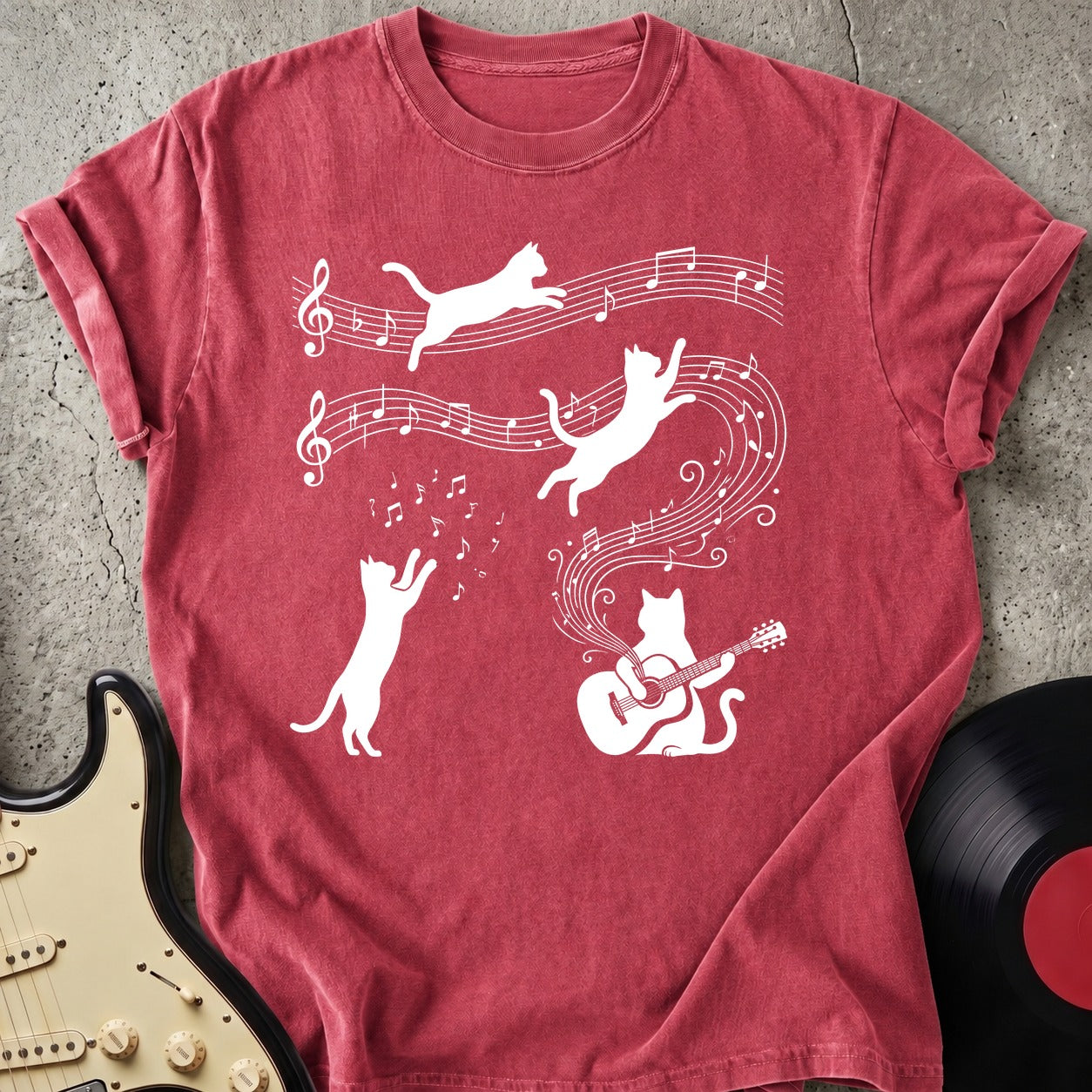 Cat Playing Guitar T-shirt