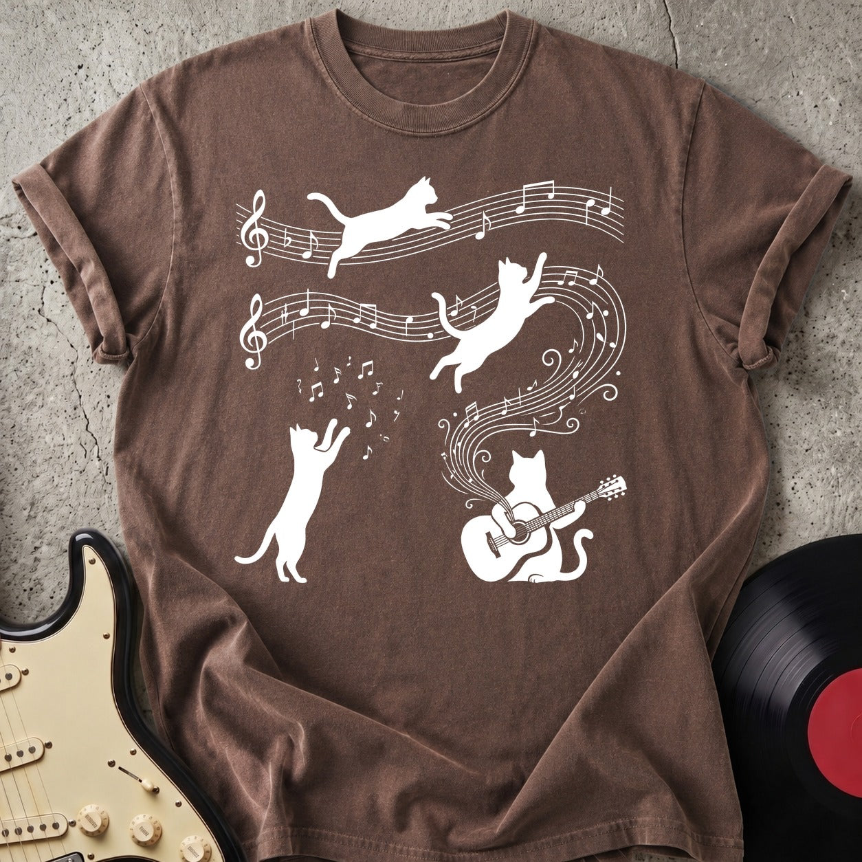 Cat Playing Guitar T-shirt