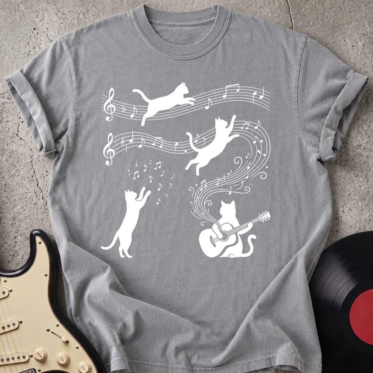 Cat Playing Guitar T-shirt