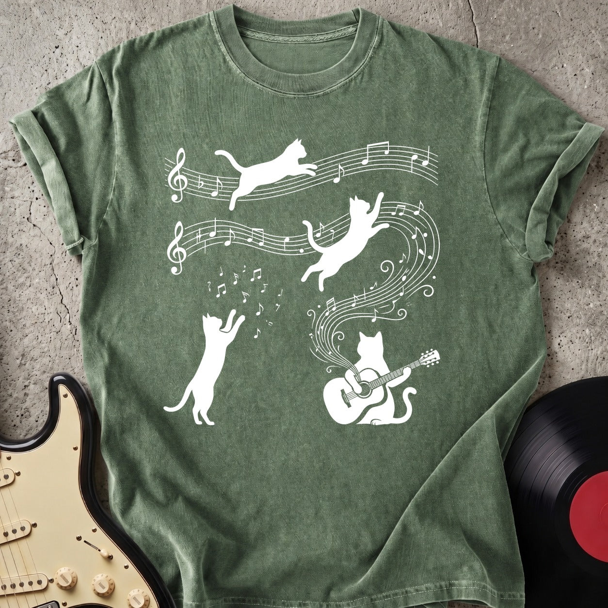 Cat Playing Guitar T-shirt
