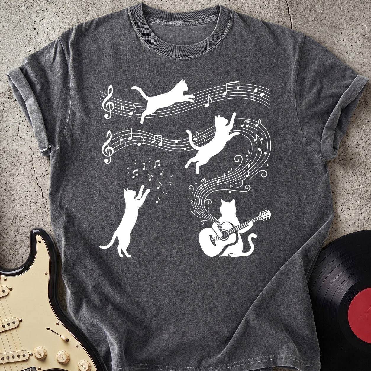 Cat Playing Guitar T-shirt