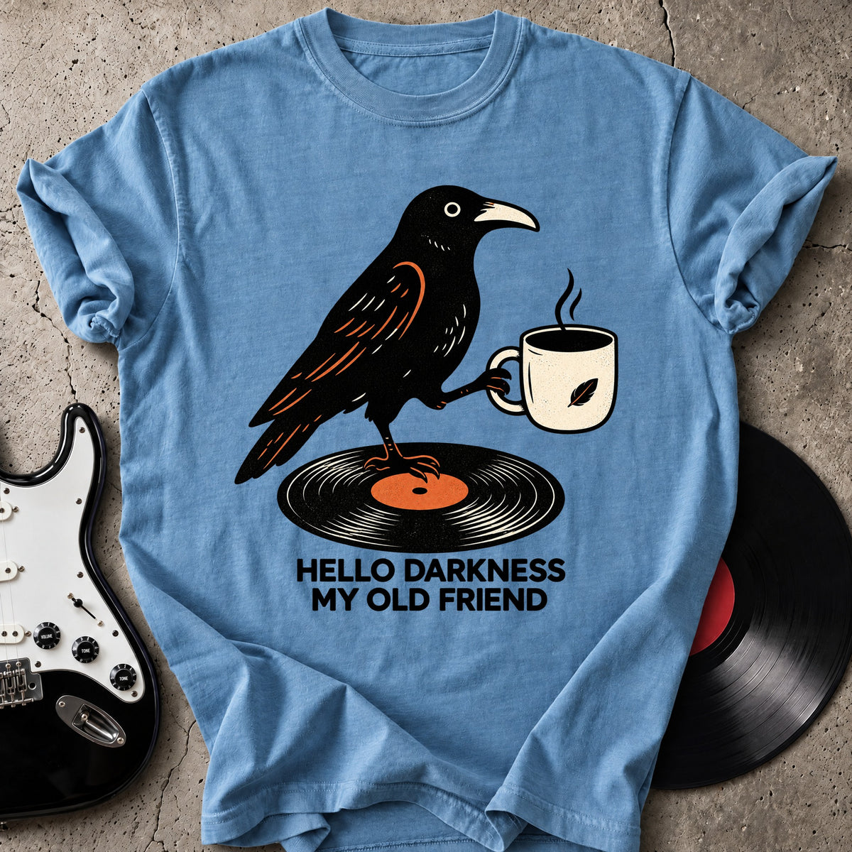 Coffee Raven Vinyl T-Shirt