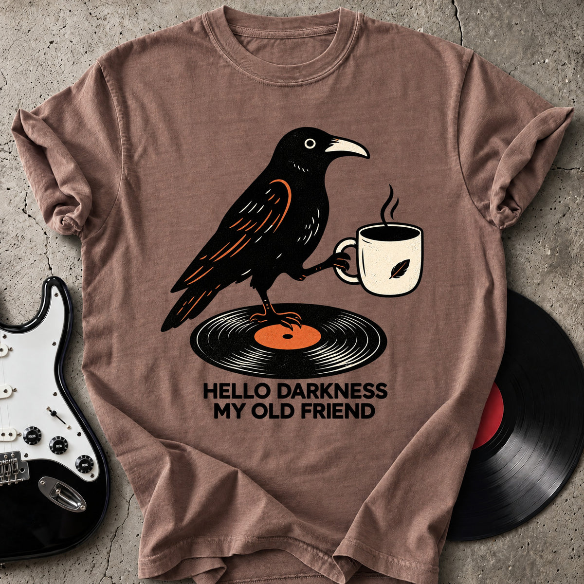 Coffee Raven Vinyl T-Shirt