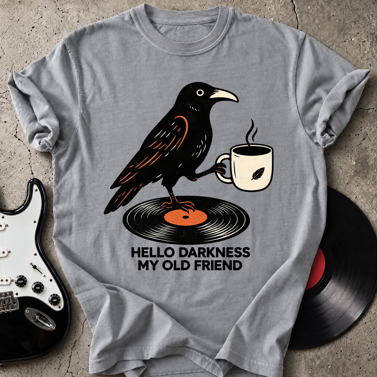Coffee Raven Vinyl T-Shirt