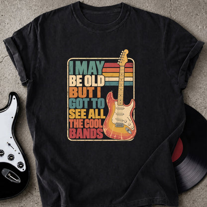 Retro Cool Bands Guitar T-shirt