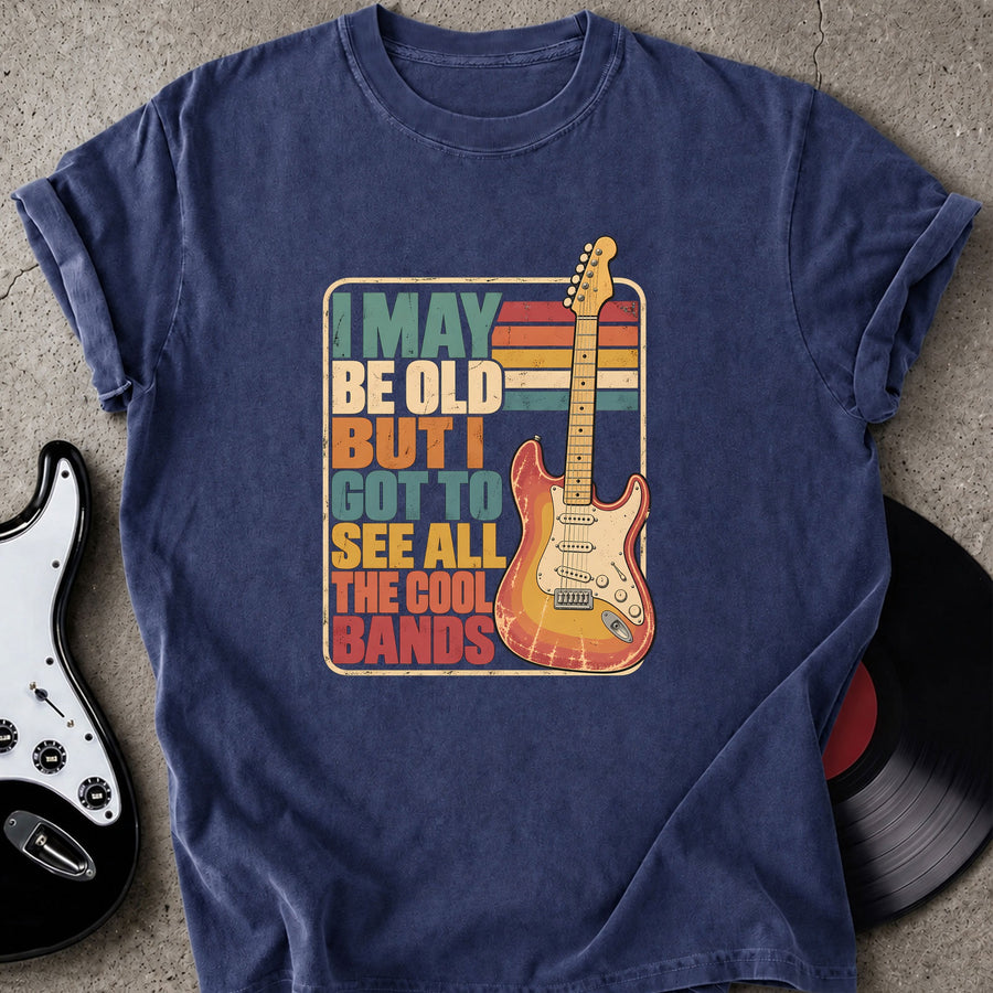 Retro Cool Bands Guitar T-shirt