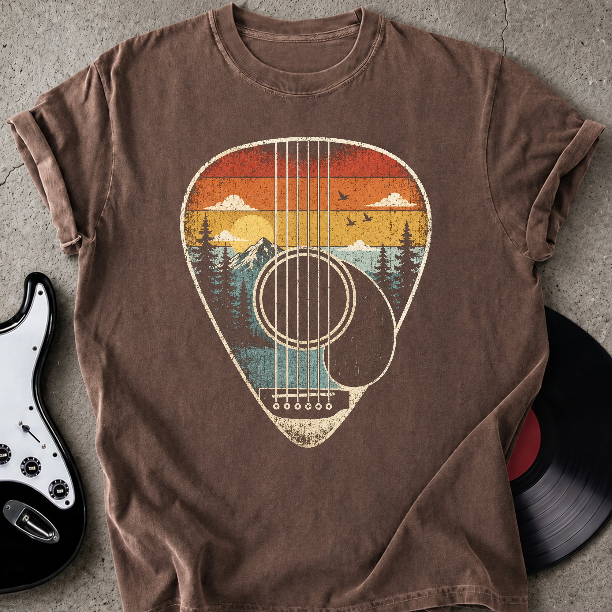 Sunset Guitar Pick T-shirt