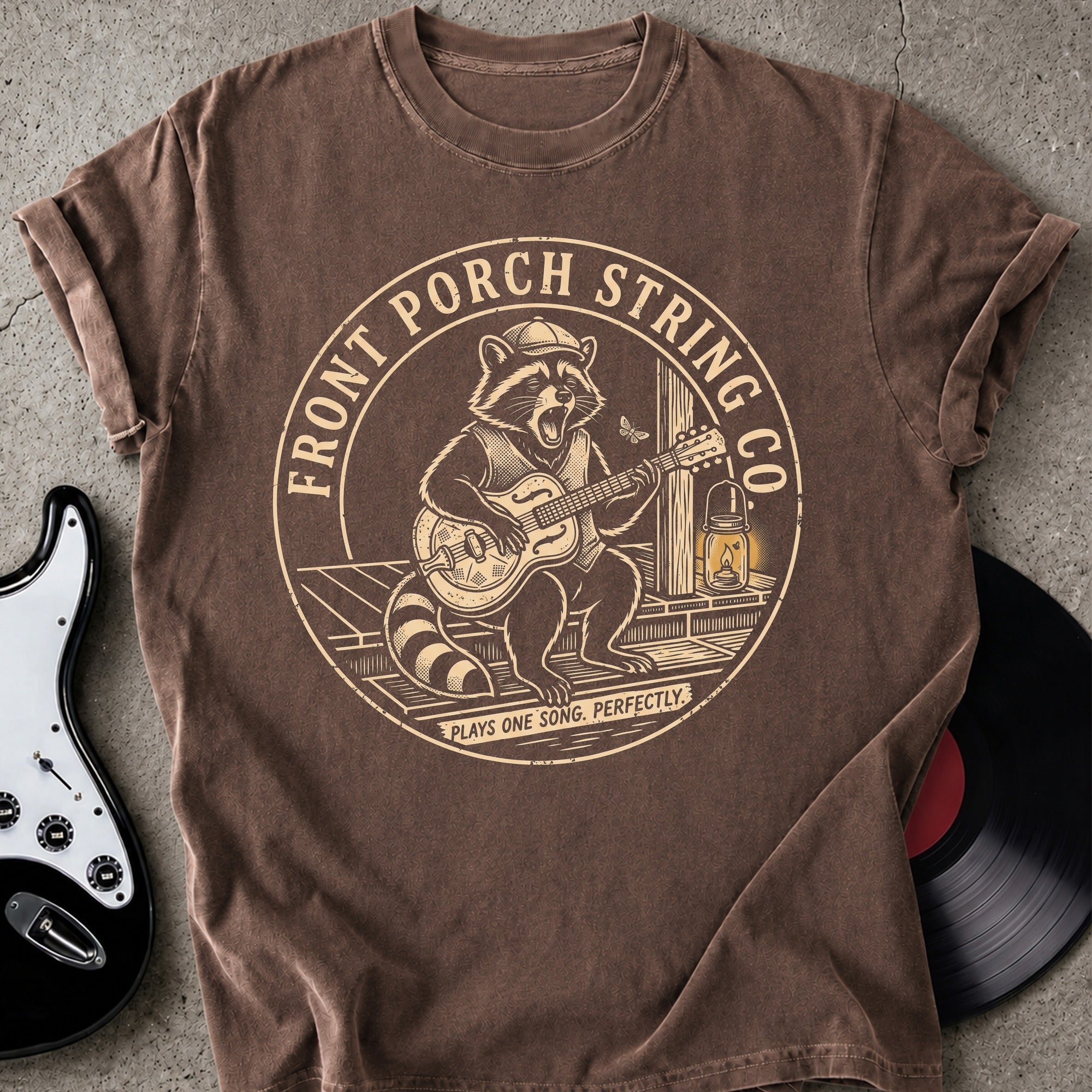 Front Porch Raccoon T-shirt