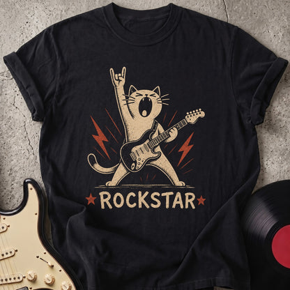 Funny Cat Rockstar T-shirt