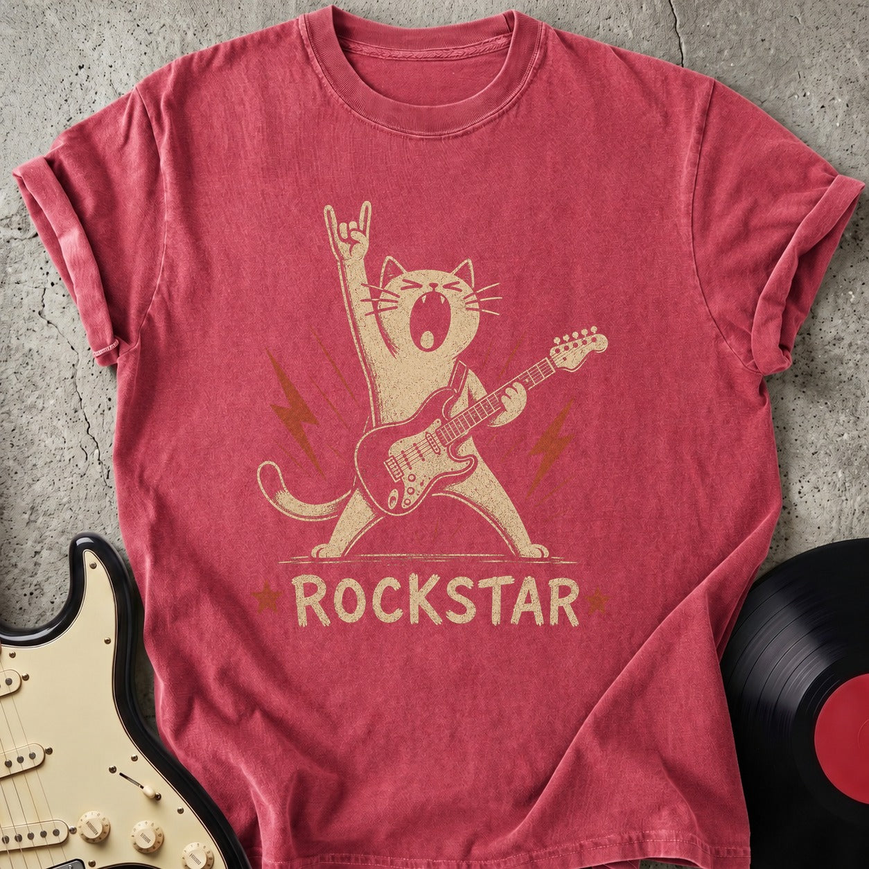 Funny Cat Rockstar T-shirt