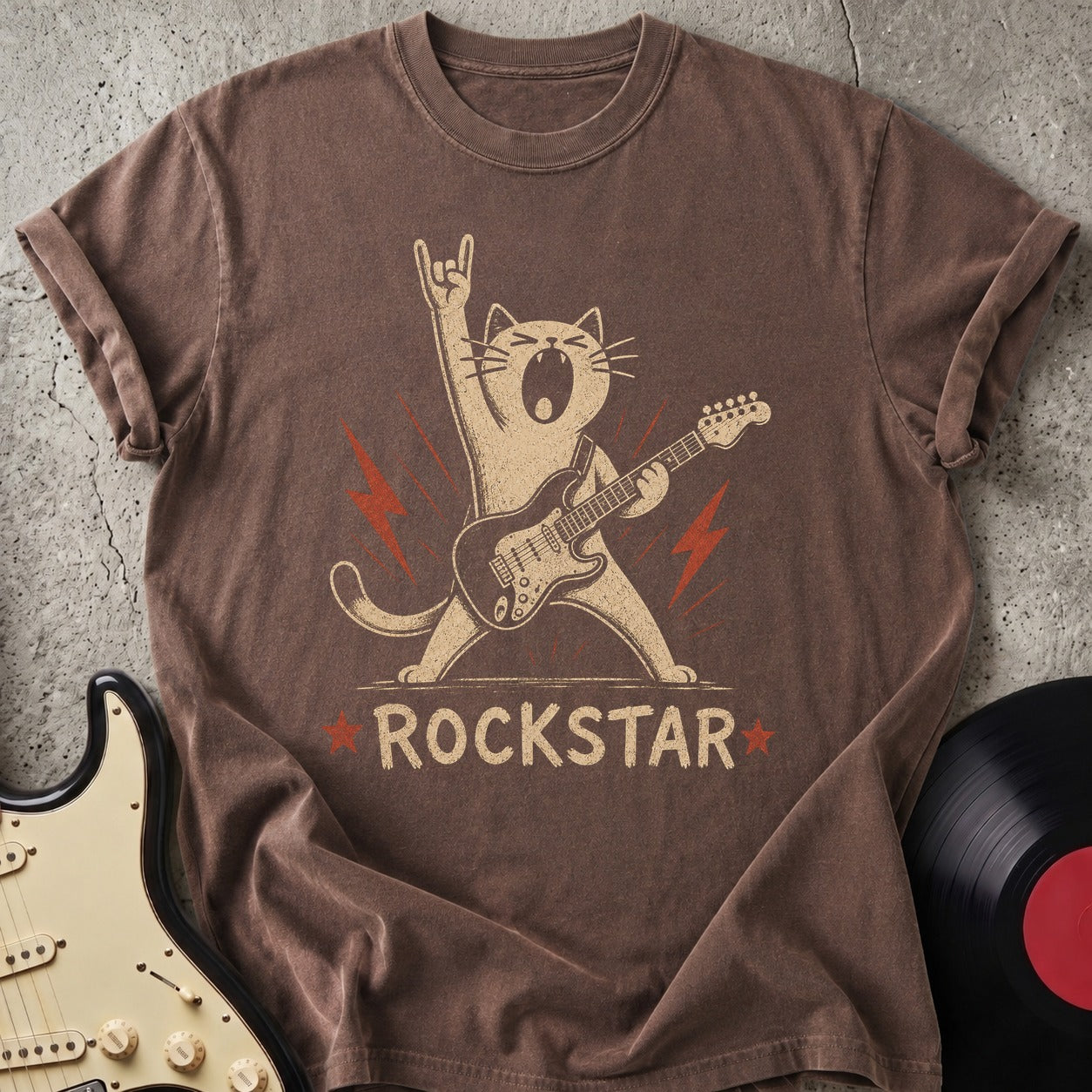 Funny Cat Rockstar T-shirt