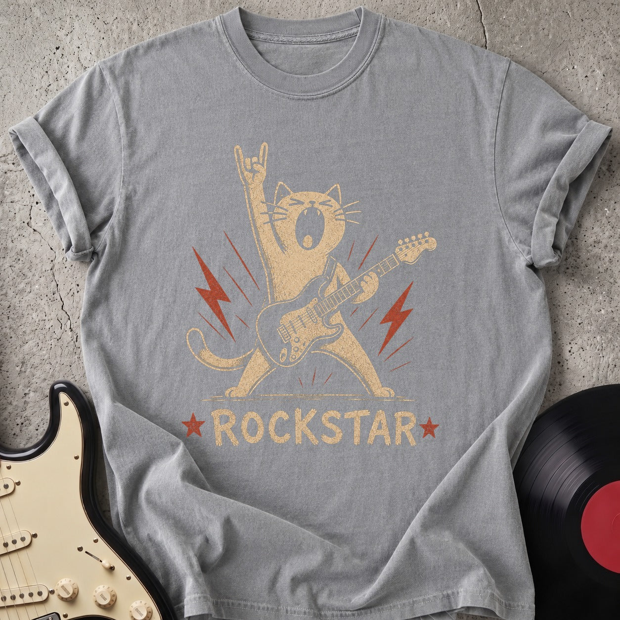 Funny Cat Rockstar T-shirt