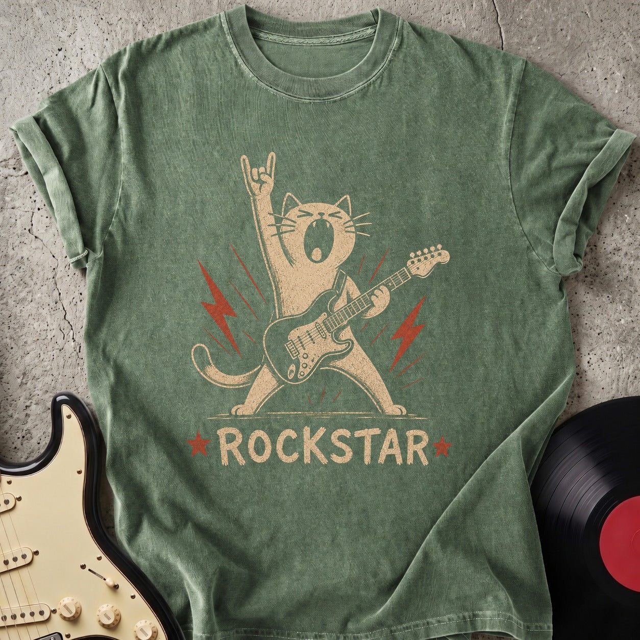 Funny Cat Rockstar T-shirt