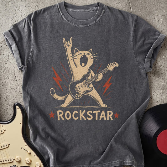 Funny Cat Rockstar T-shirt