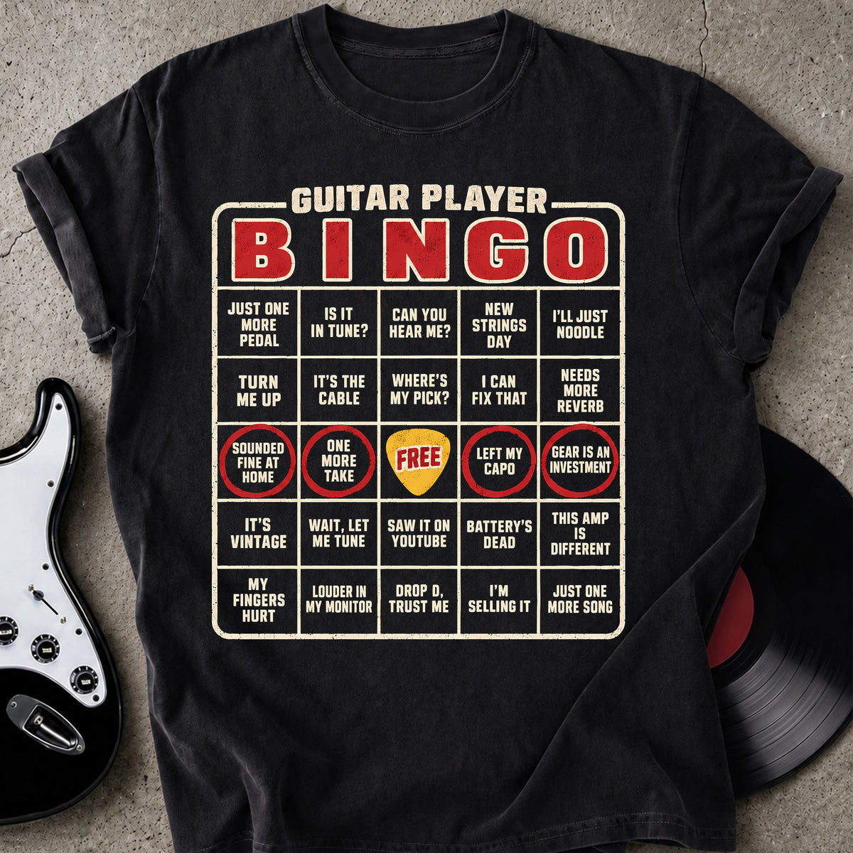 Guitar Player Bingo T-shirt