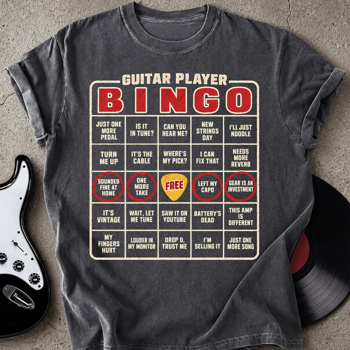 Guitar Player Bingo T-shirt