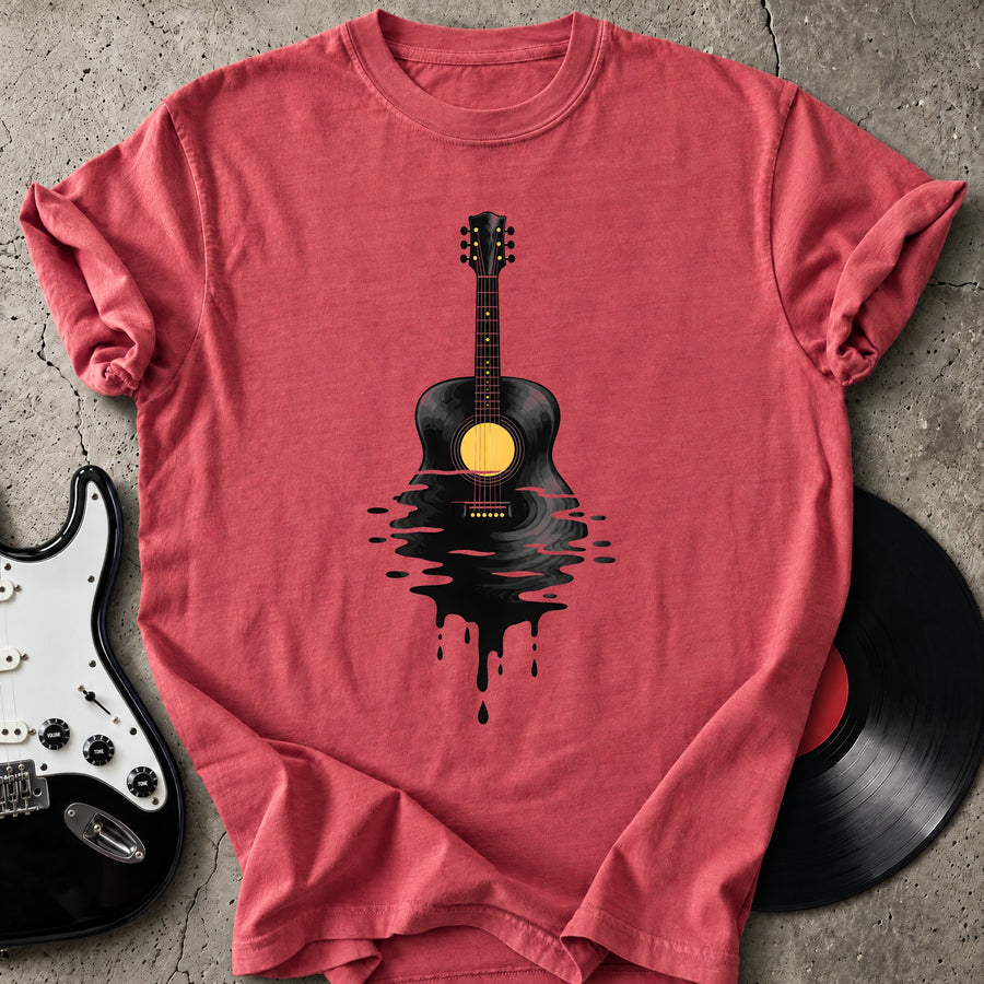 Guitar Sunset Drip T-Shirt
