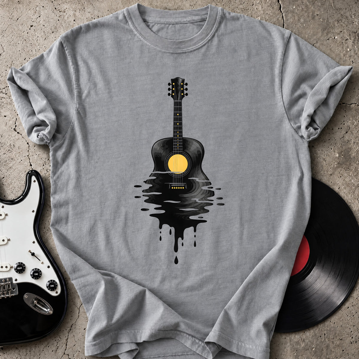 Guitar Sunset Drip T-Shirt
