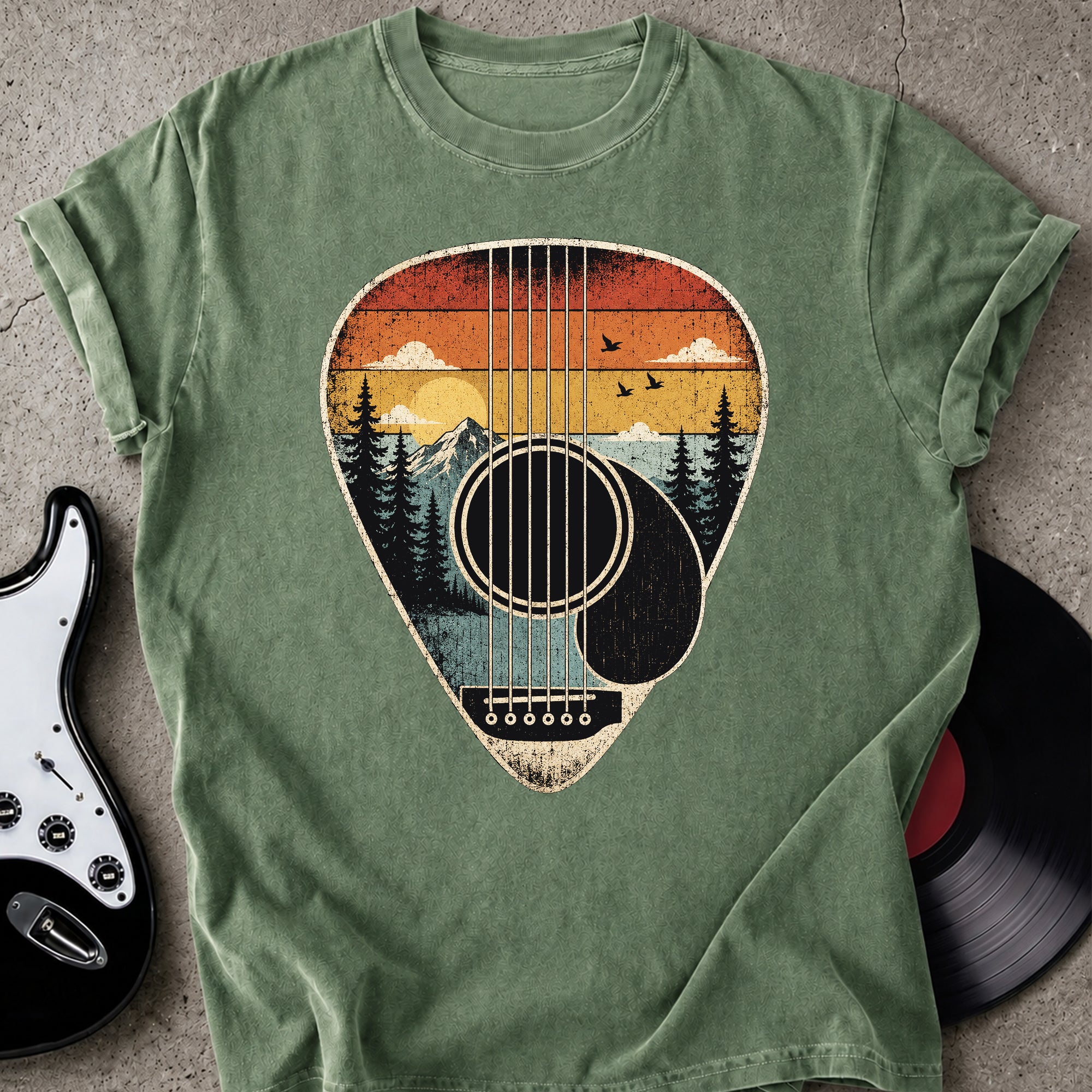 Sunset Guitar Pick T-shirt