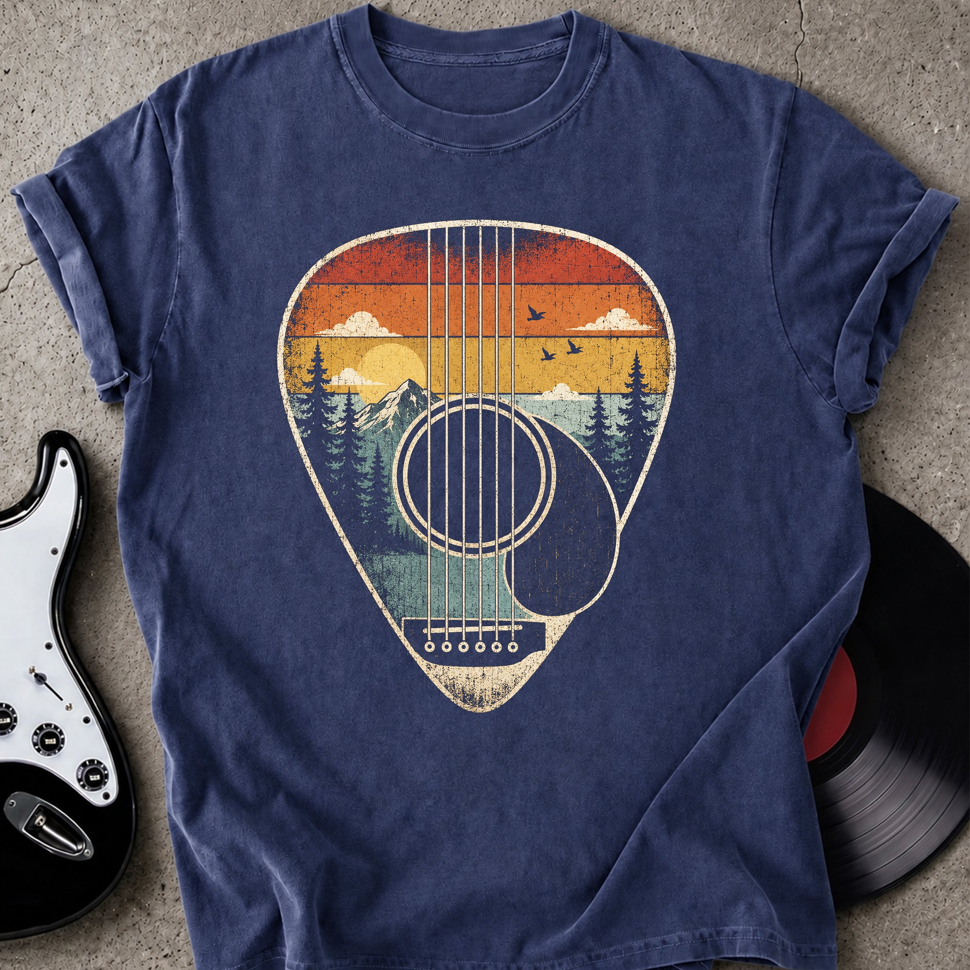 Sunset Guitar Pick T-shirt