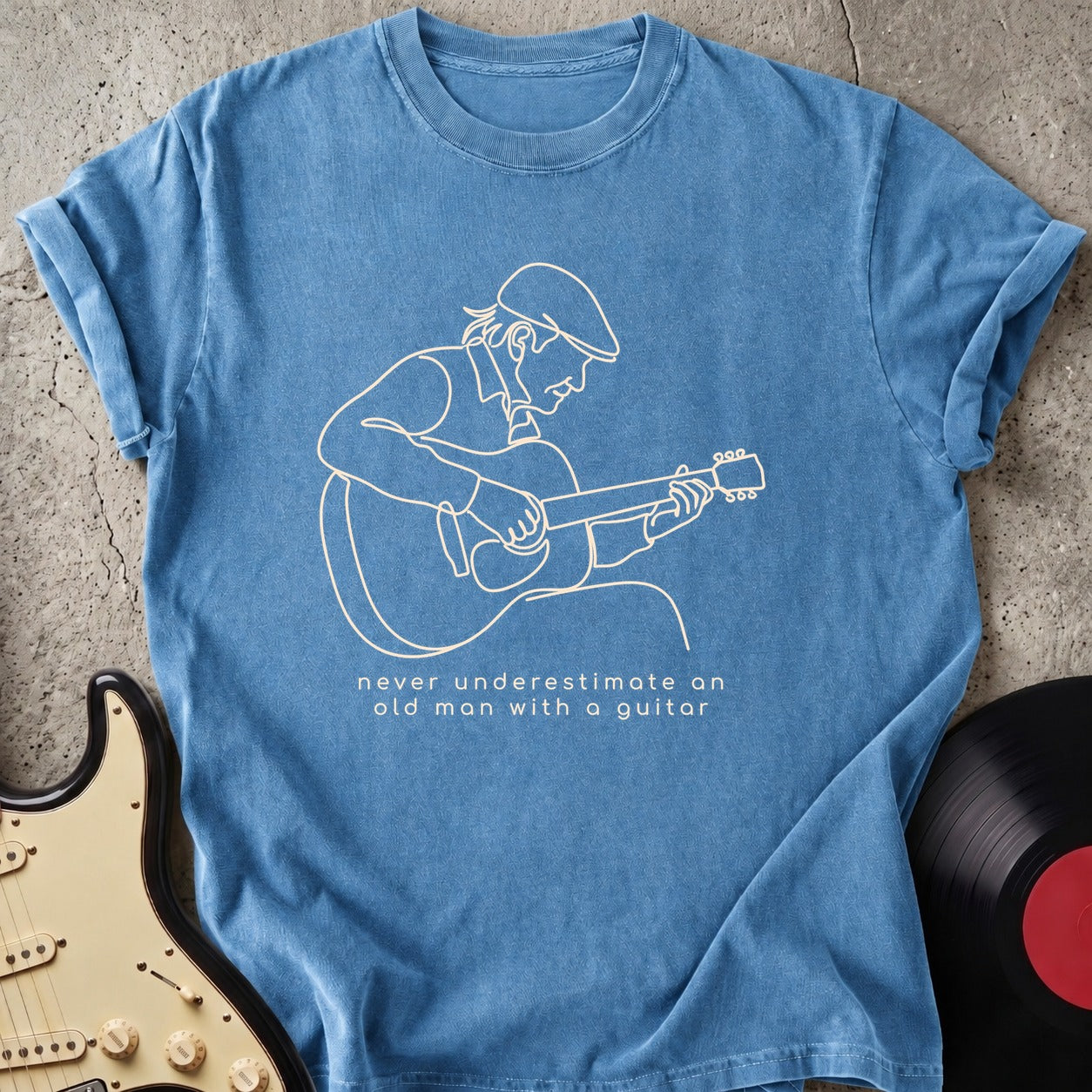 Old Man Guitar Line T-shirt