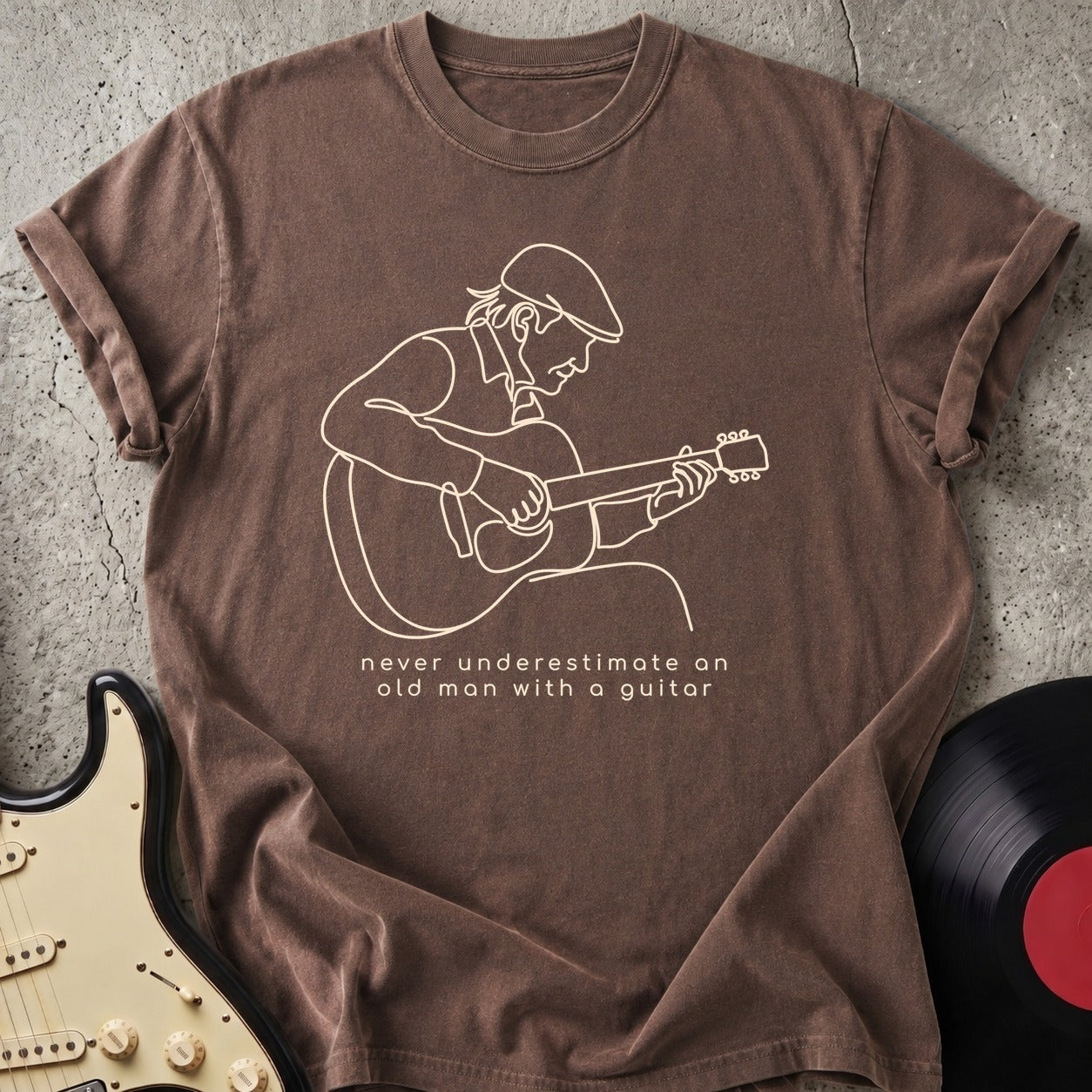Old Man Guitar Line T-shirt
