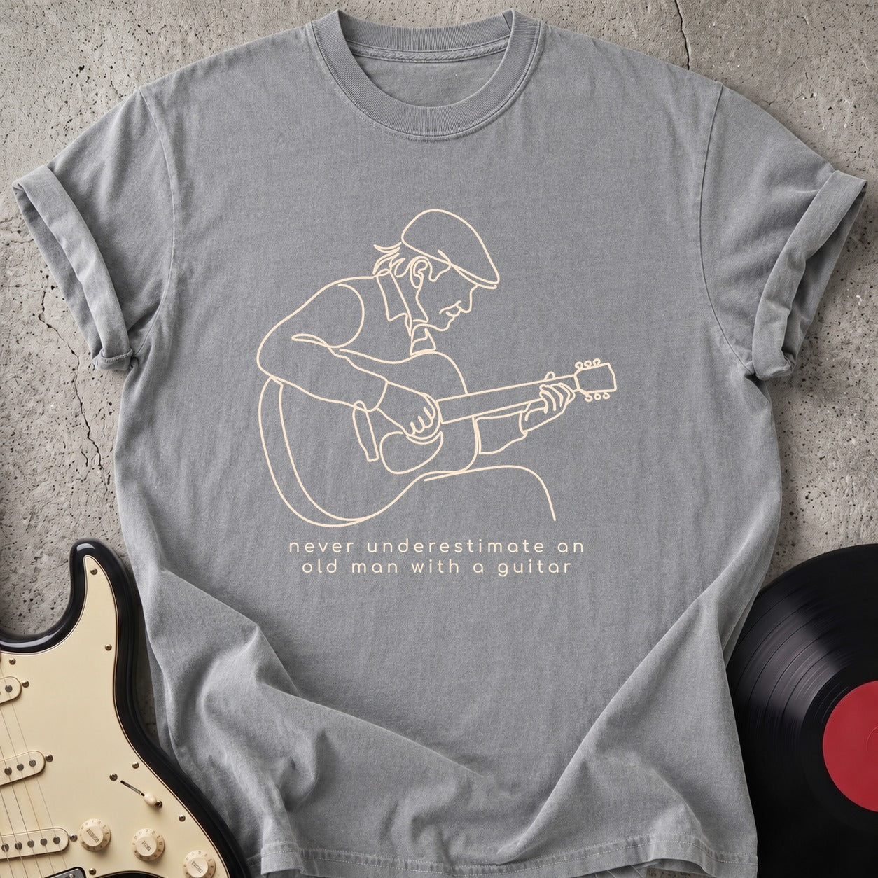 Old Man Guitar Line T-shirt