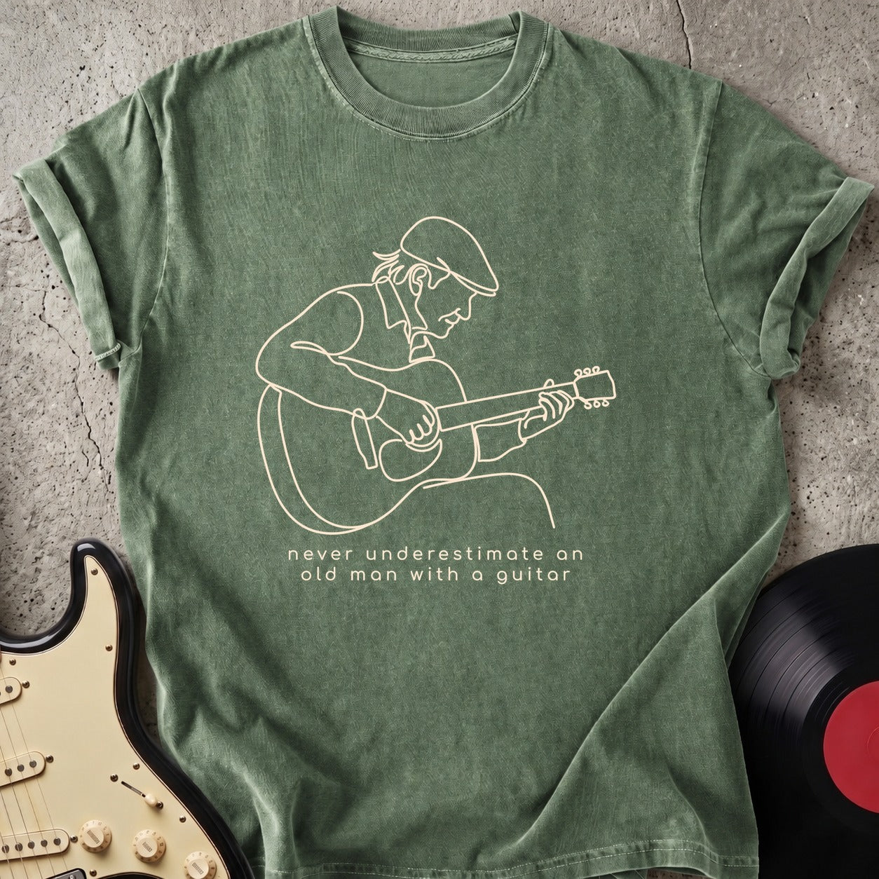 Old Man Guitar Line T-shirt