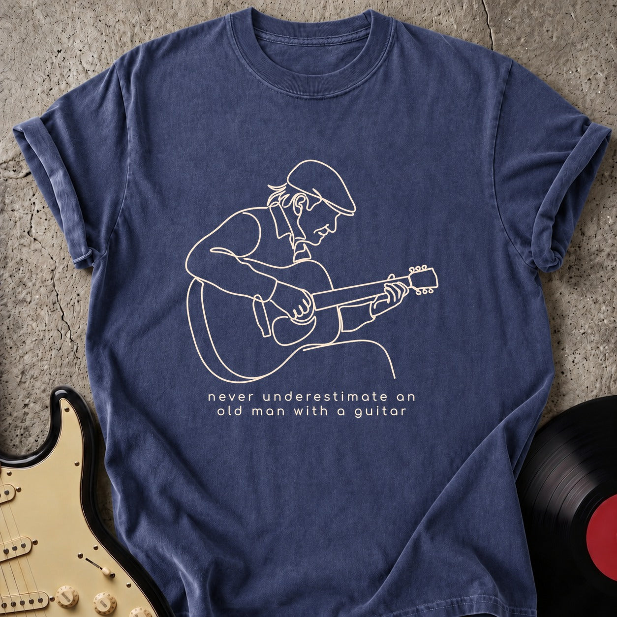 Old Man Guitar Line T-shirt
