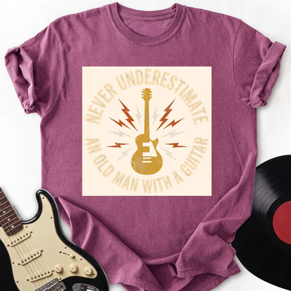 Old Man with Guitar T-Shirt